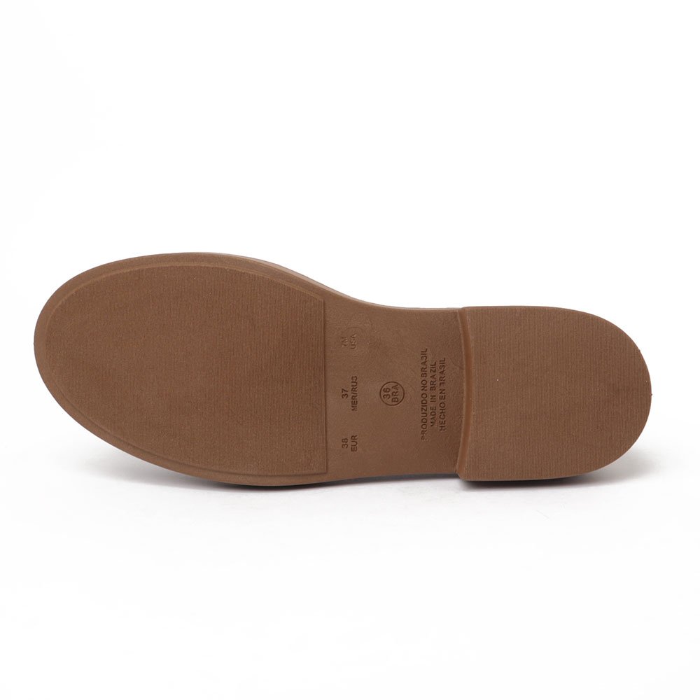 Mocassim Feminino Sapato Da Corte Sola Alta Fivela Lateral Marrom 8