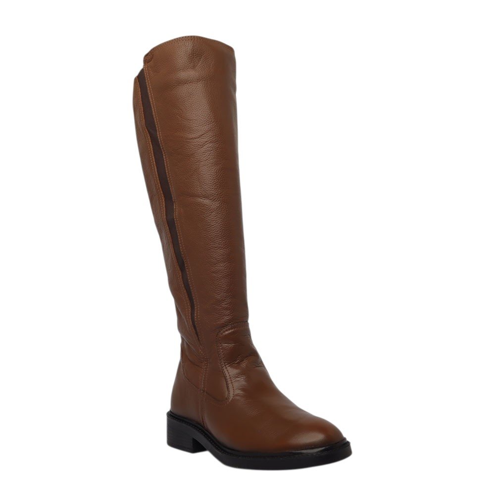 Bota Montaria Belluno Salto Bloco Baixo Ajuste Elástico Caramelo 2