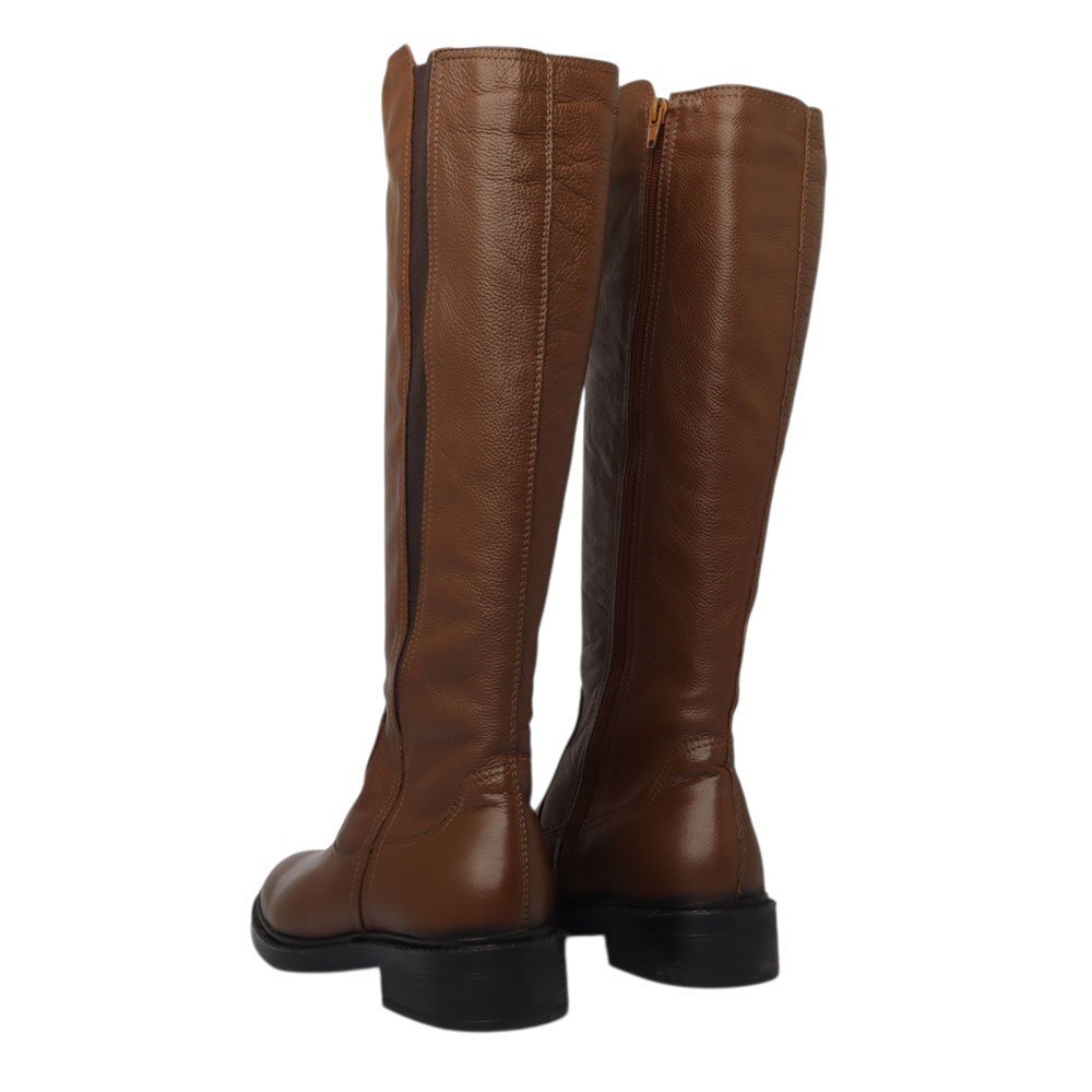 Bota Montaria Belluno Salto Bloco Baixo Ajuste Elástico Caramelo 4