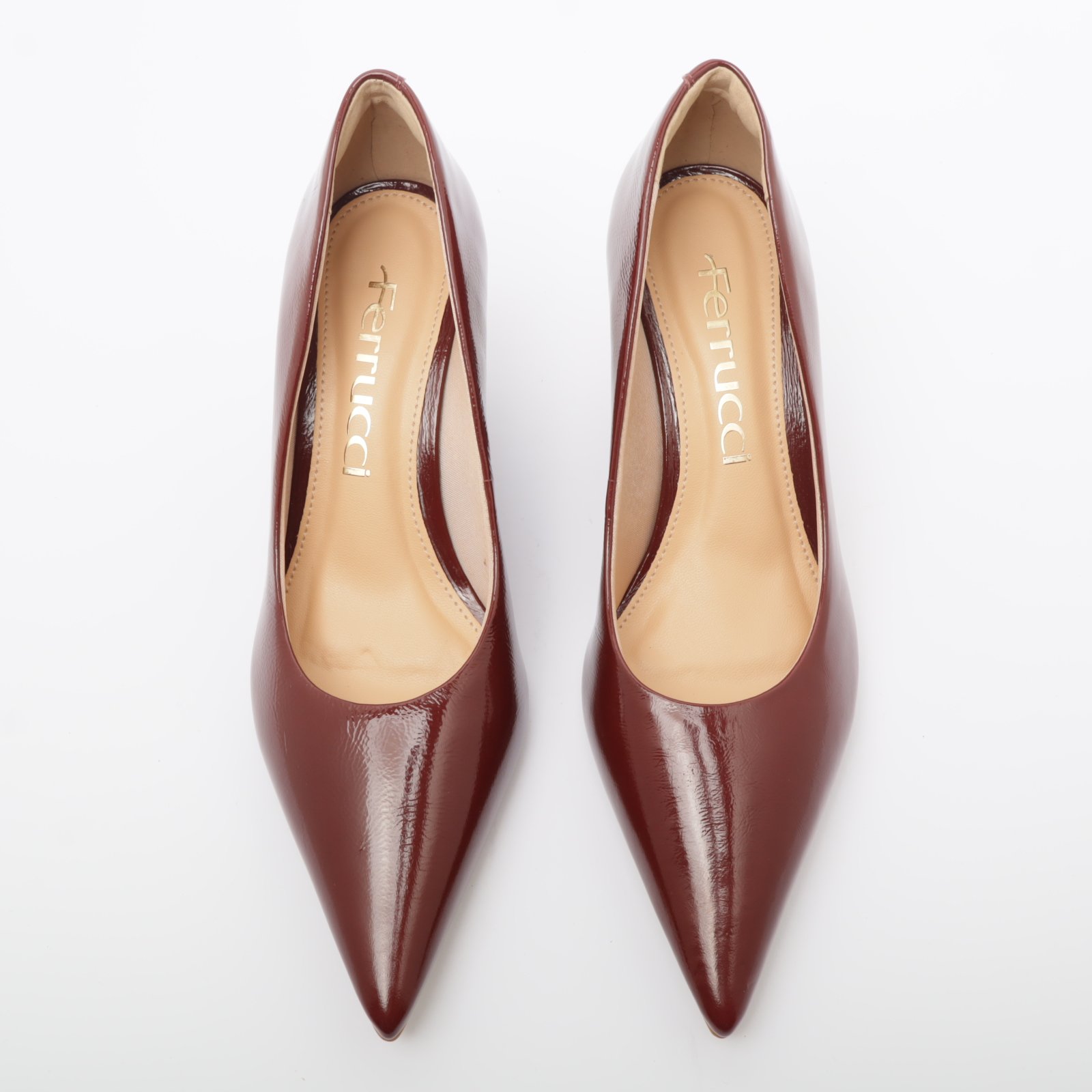 Scarpin Ferrucci Salto Anabela Médio Bico Alongado Marrom 5