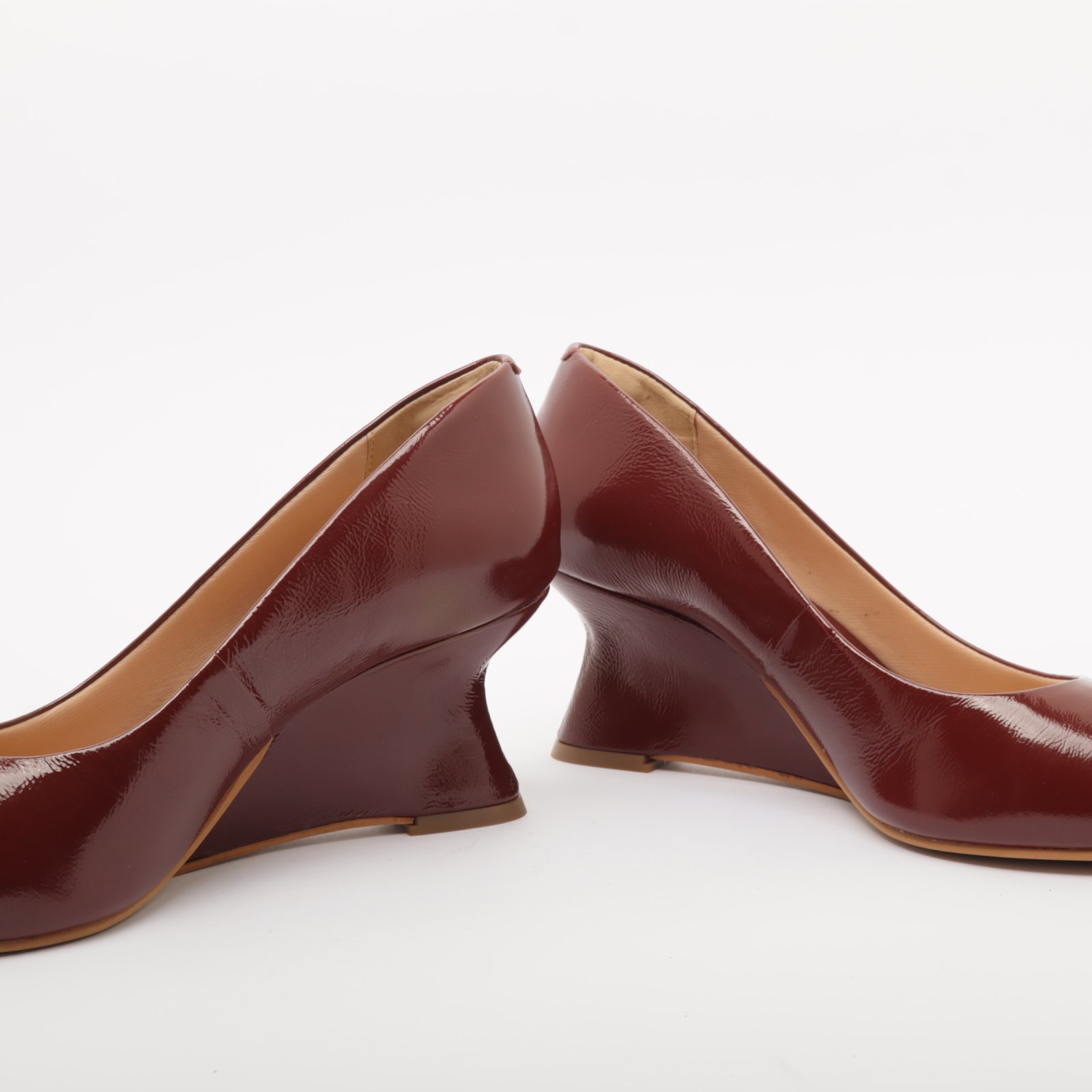 Scarpin Ferrucci Salto Anabela Médio Bico Alongado Marrom 6