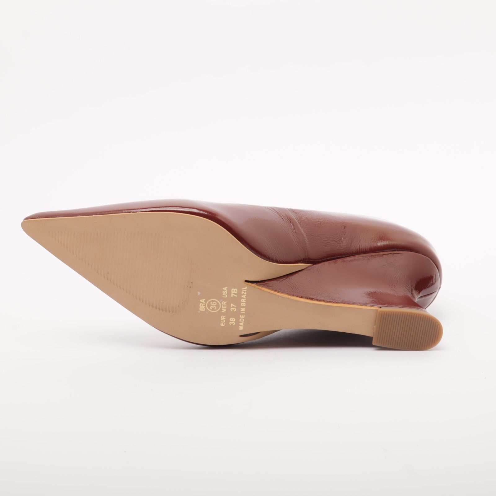 Scarpin Ferrucci Salto Anabela Médio Bico Alongado Marrom 7
