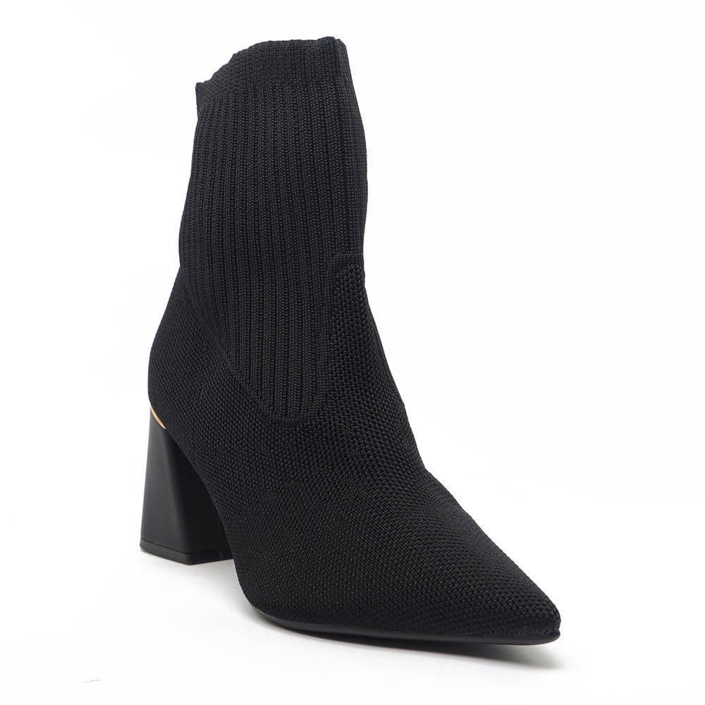 Bota Sapato Da Corte Salto Bloco Médio Cano Meia - Produto 59 Preto 2