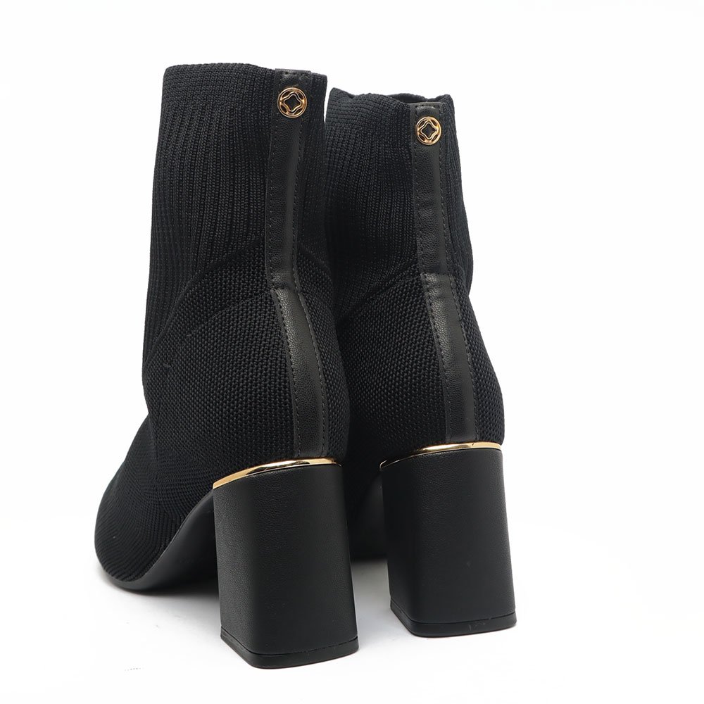 Bota Sapato Da Corte Salto Bloco Médio Cano Meia - Produto 59 Preto 4