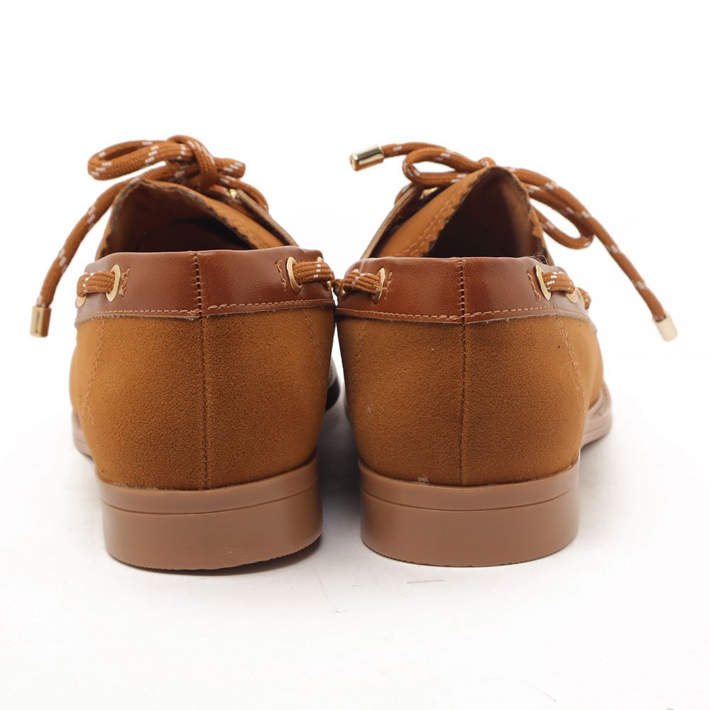 Mocassim Sapato Da Corte Bico Oval Cadarço Caramelo 9