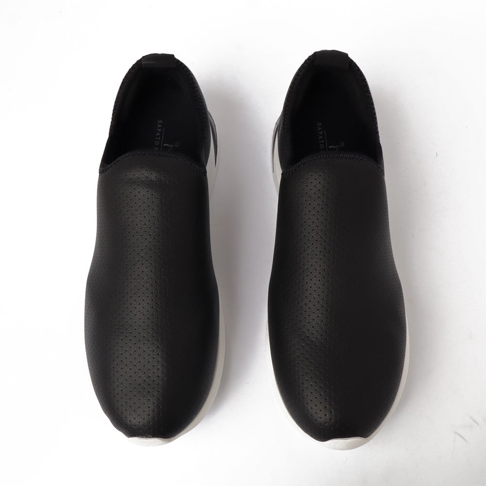 Tênis Feminino Sapato Da Corte Slip On Preto 5