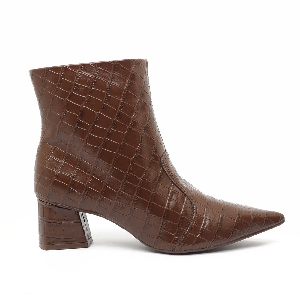 Bota Sapato Da Corte Salto Bloco Baixo Cano Curto