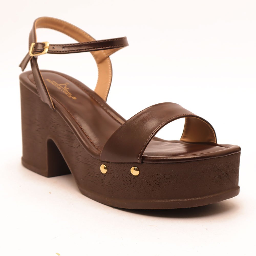 Sandália Sapato da Corte Salto Alto Clog Café 2