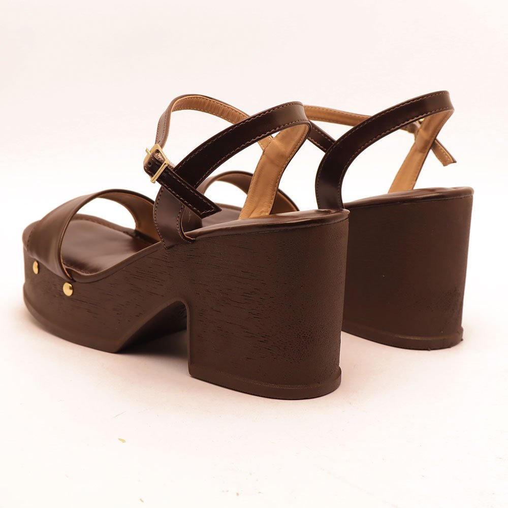 Sandália Sapato da Corte Salto Alto Clog Café 4