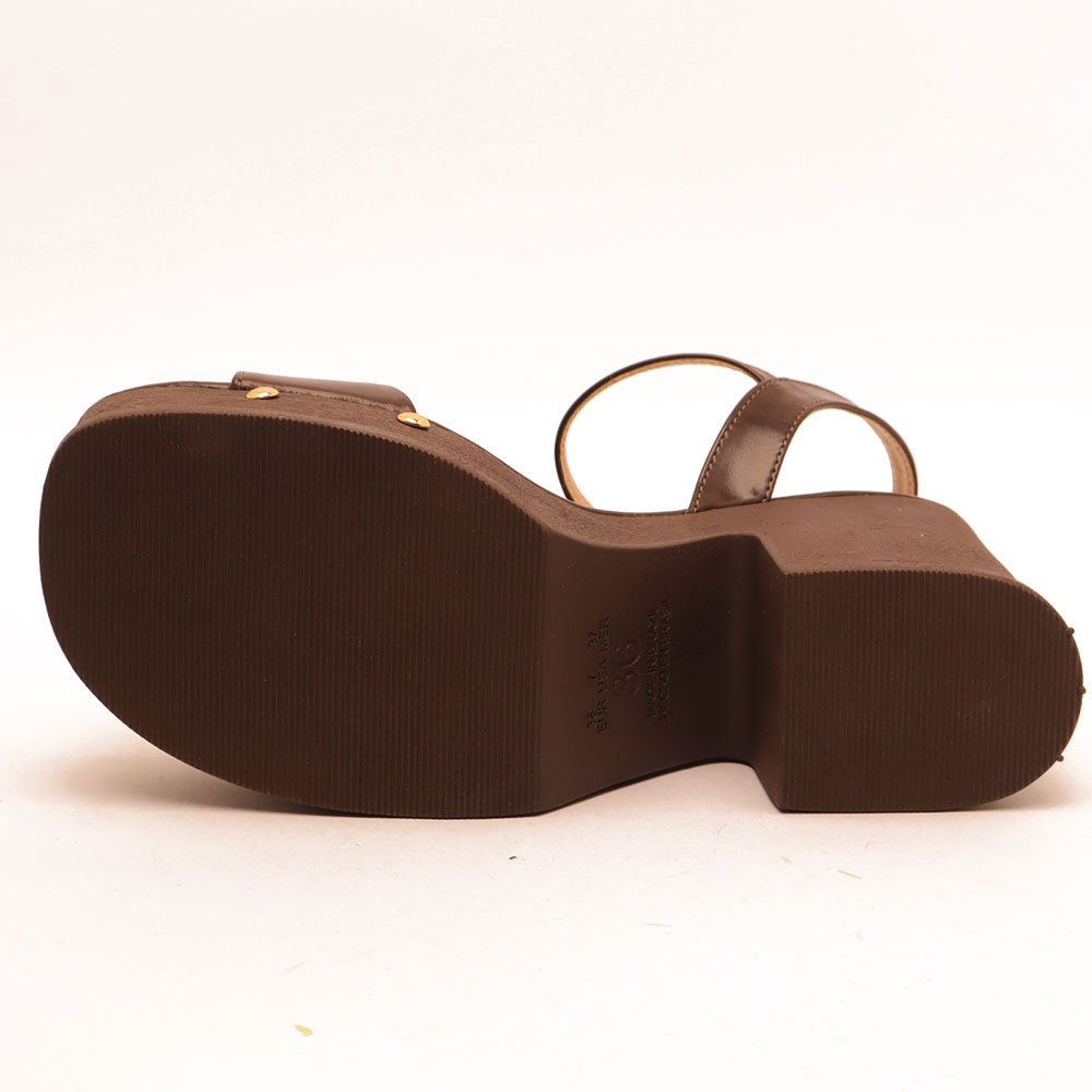 Sandália Sapato da Corte Salto Alto Clog Café 9