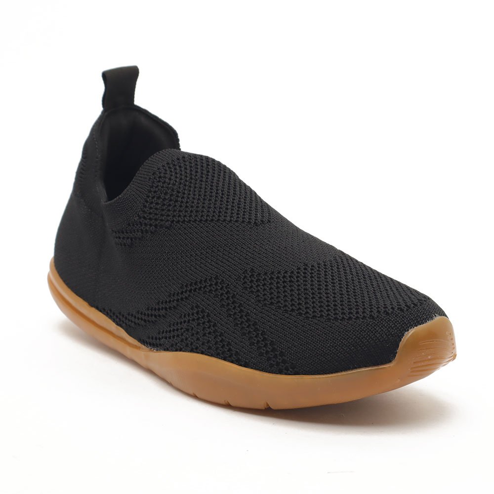 Tênis Feminino Sapato Da Corte Sola Baixa Knit Preto 2