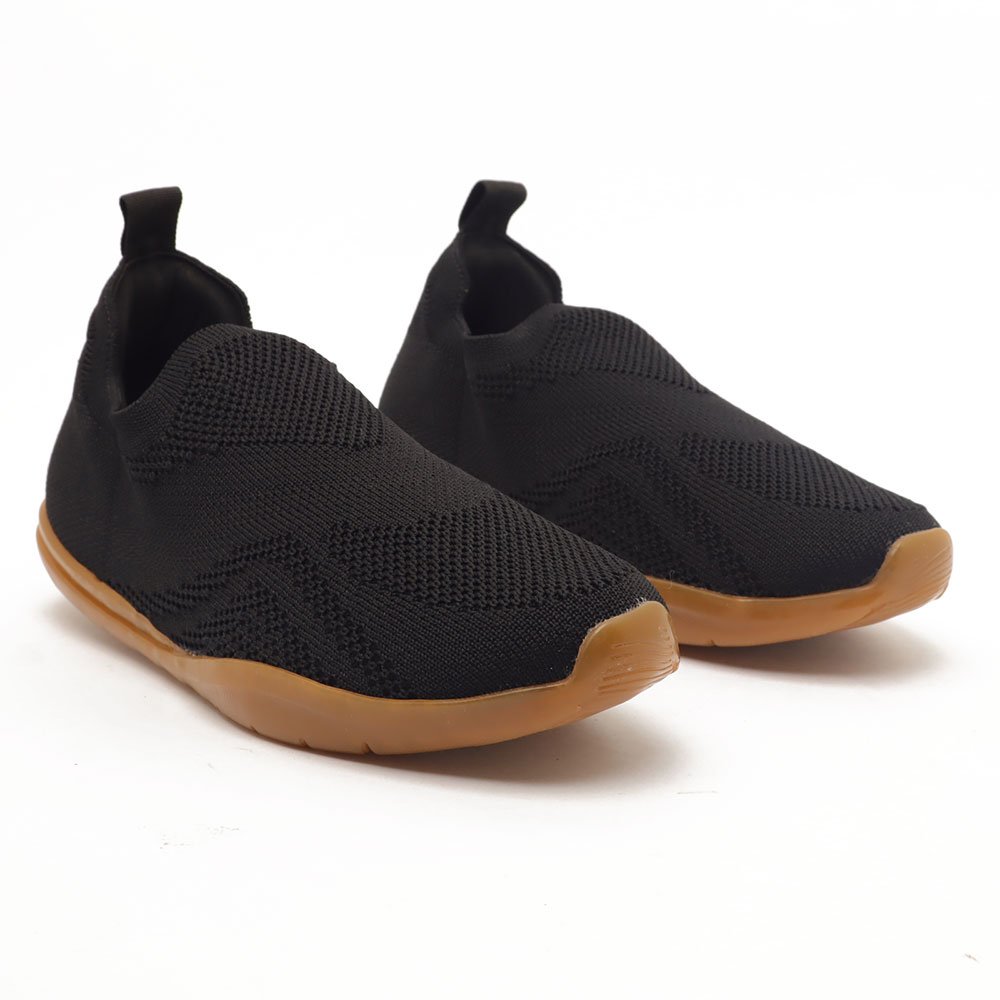 Tênis Feminino Sapato Da Corte Sola Baixa Knit Preto 3