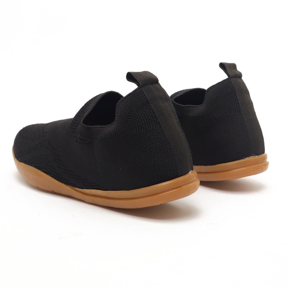 Tênis Feminino Sapato Da Corte Sola Baixa Knit Preto 4