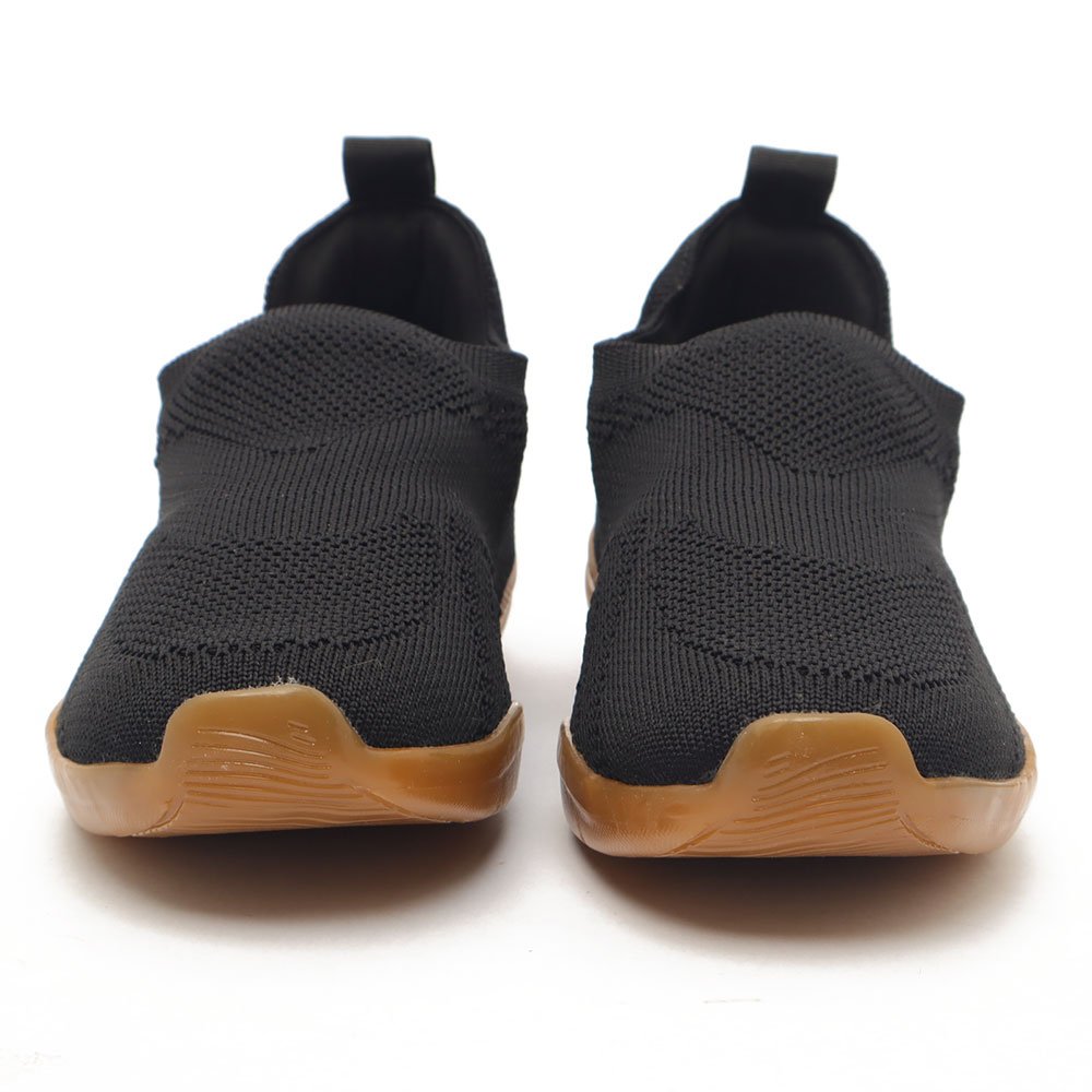Tênis Feminino Sapato Da Corte Sola Baixa Knit Preto 8