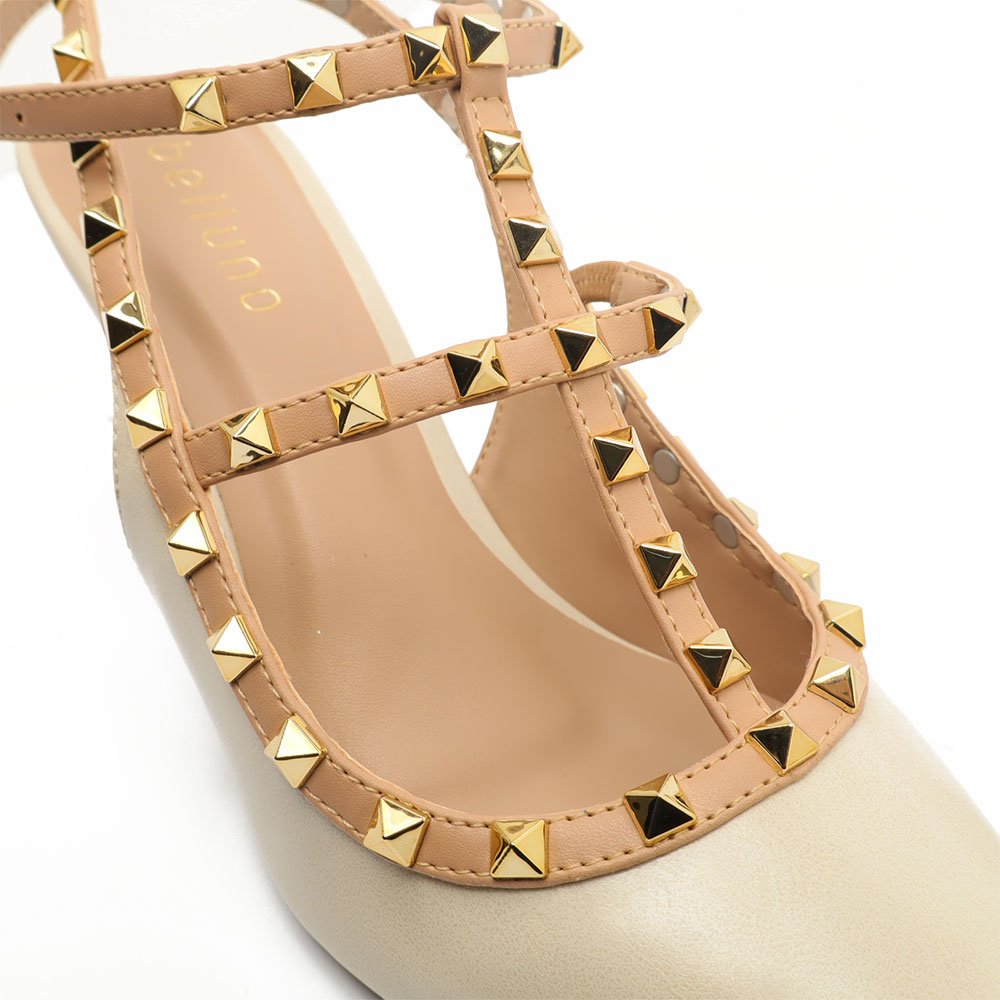 Slingback Belluno Salto Fino Médio Spikes Off White 8