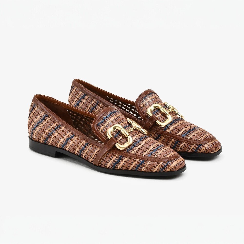 Loafer Jorge Bischoff Ráfia Fivela Marrom 3