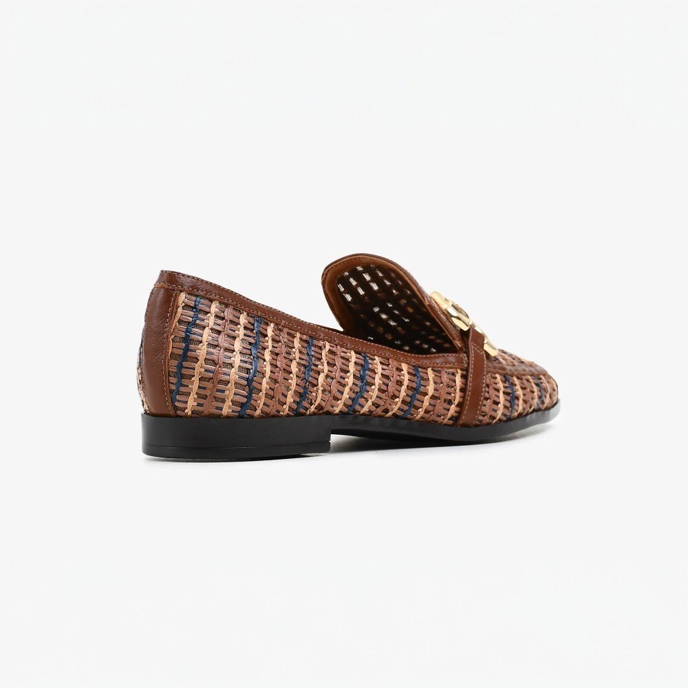 Loafer Jorge Bischoff Ráfia Fivela Marrom 4