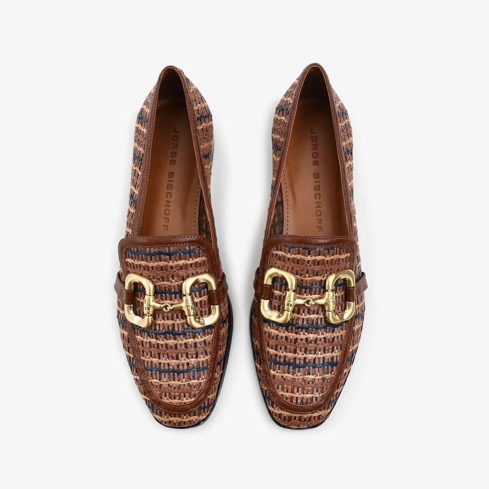Loafer Jorge Bischoff Ráfia Fivela Marrom 5
