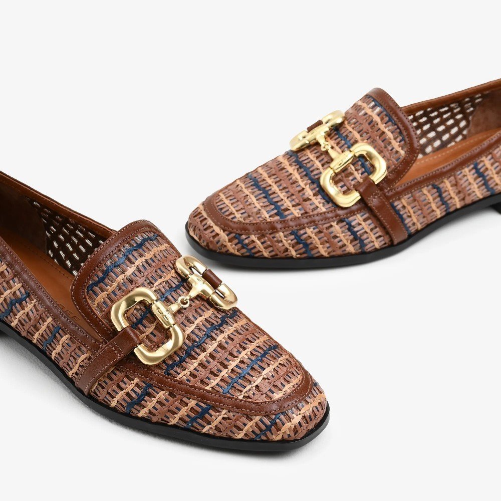 Loafer Jorge Bischoff Ráfia Fivela Marrom 6