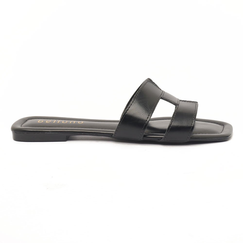Chinelo Flat Belluno H Bico Quadrado Preto 2