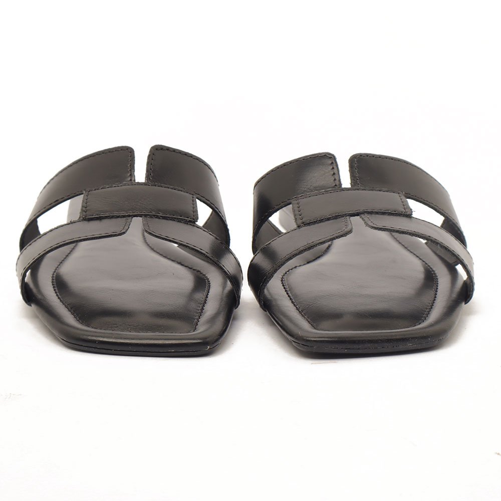 Chinelo Flat Belluno H Bico Quadrado Preto 4