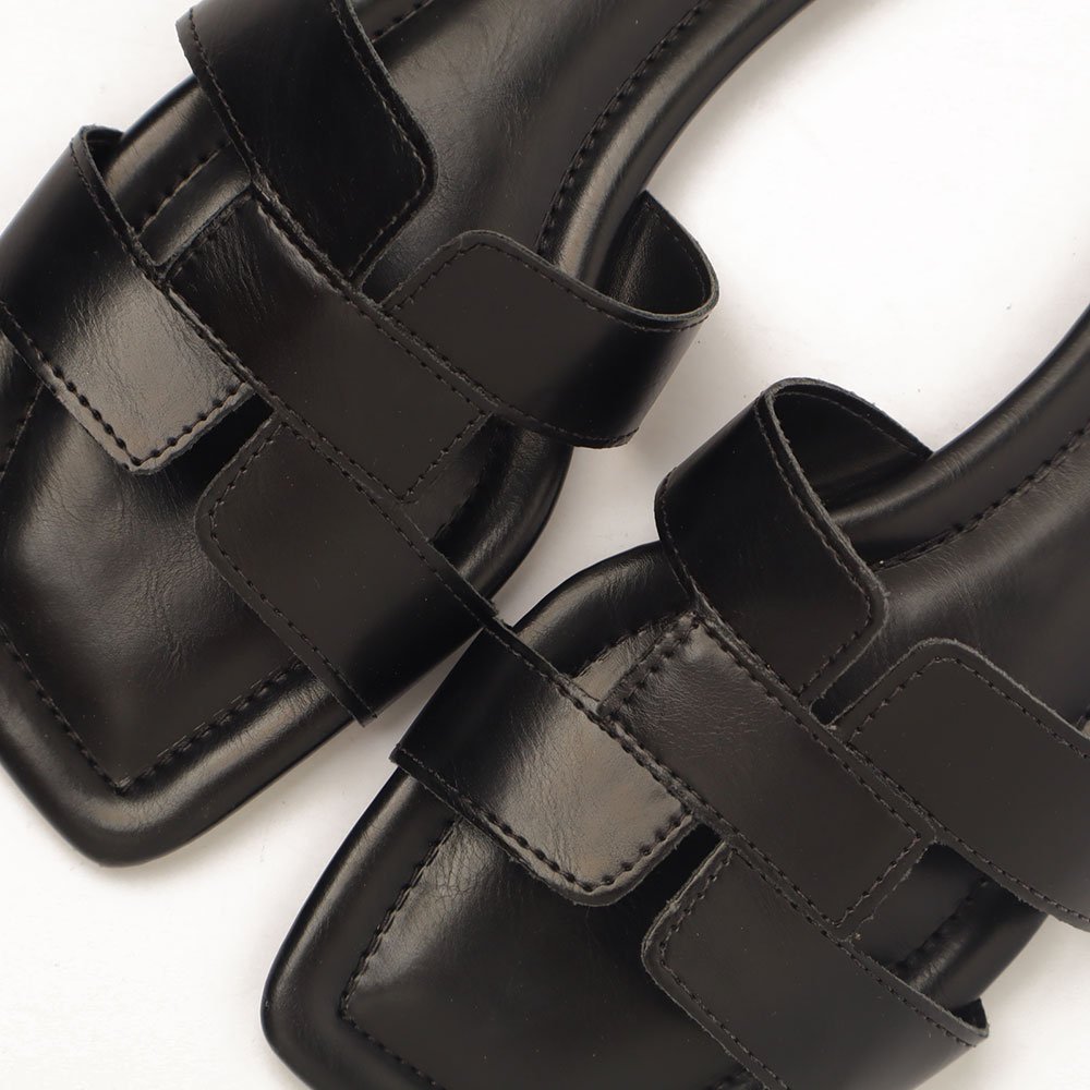 Chinelo Flat Belluno H Bico Quadrado Preto 6