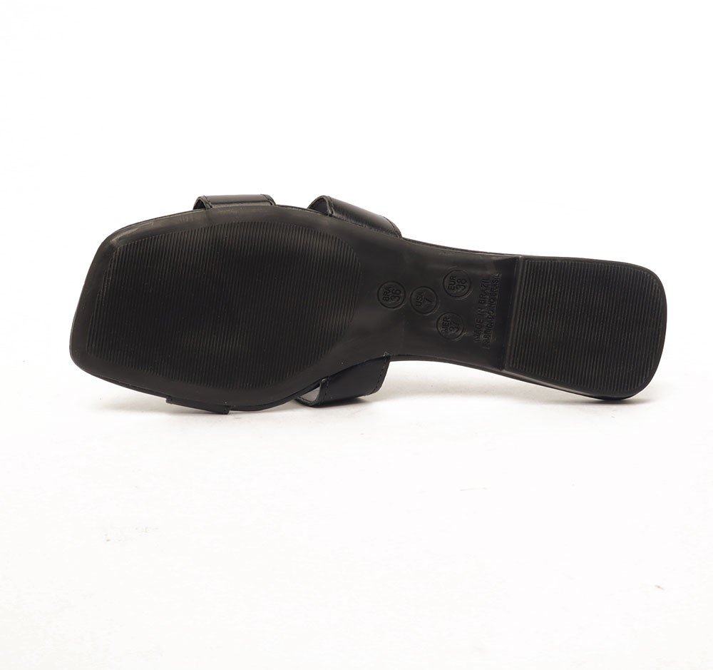 Chinelo Flat Belluno H Bico Quadrado Preto 7