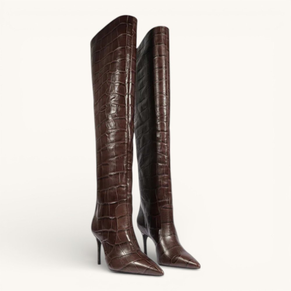 Bota Schutz Dressy Cano Longo Couro - Produto 55 Marrom 2