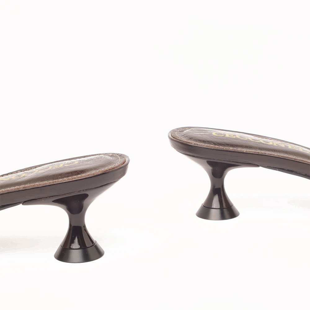 Tamanco Cecconello Salto Baixo Couro Detalhe Pedra Marrom 8
