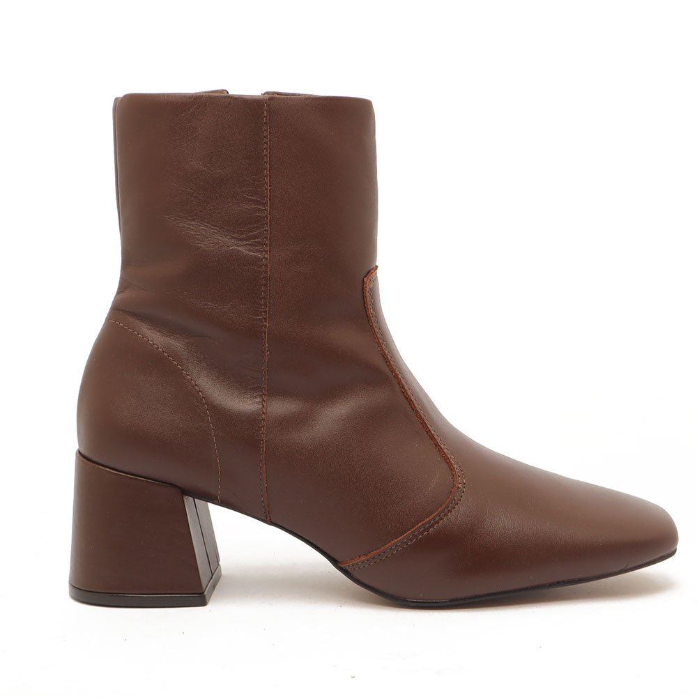 Bota Feminina Sapato Da Corte Salto Bloco Médio Couro -Produto 03