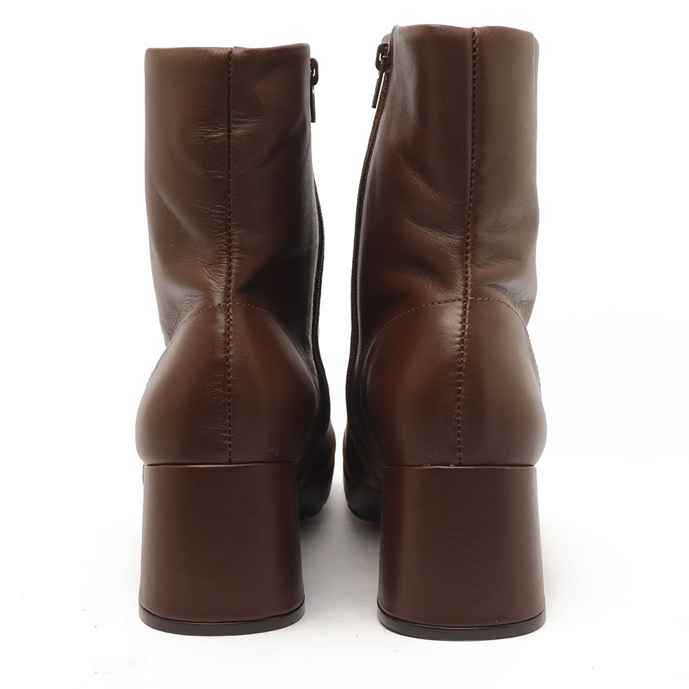 Bota Feminina Sapato Da Corte Salto Bloco Médio Couro -Produto 03 Chocolate 7