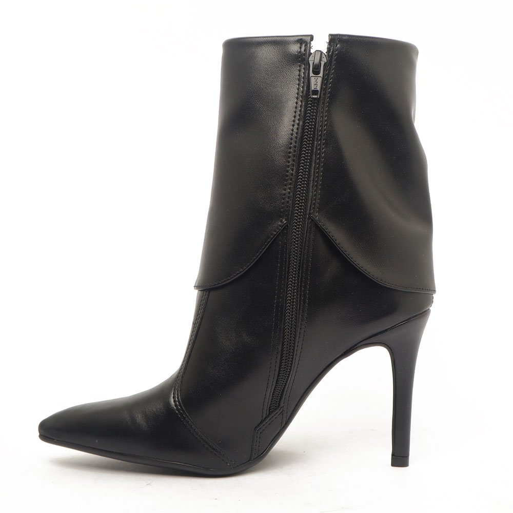 Bota Feminina Sapato Da Corte Salto Fino Alto Capa Ilhós Preto 5