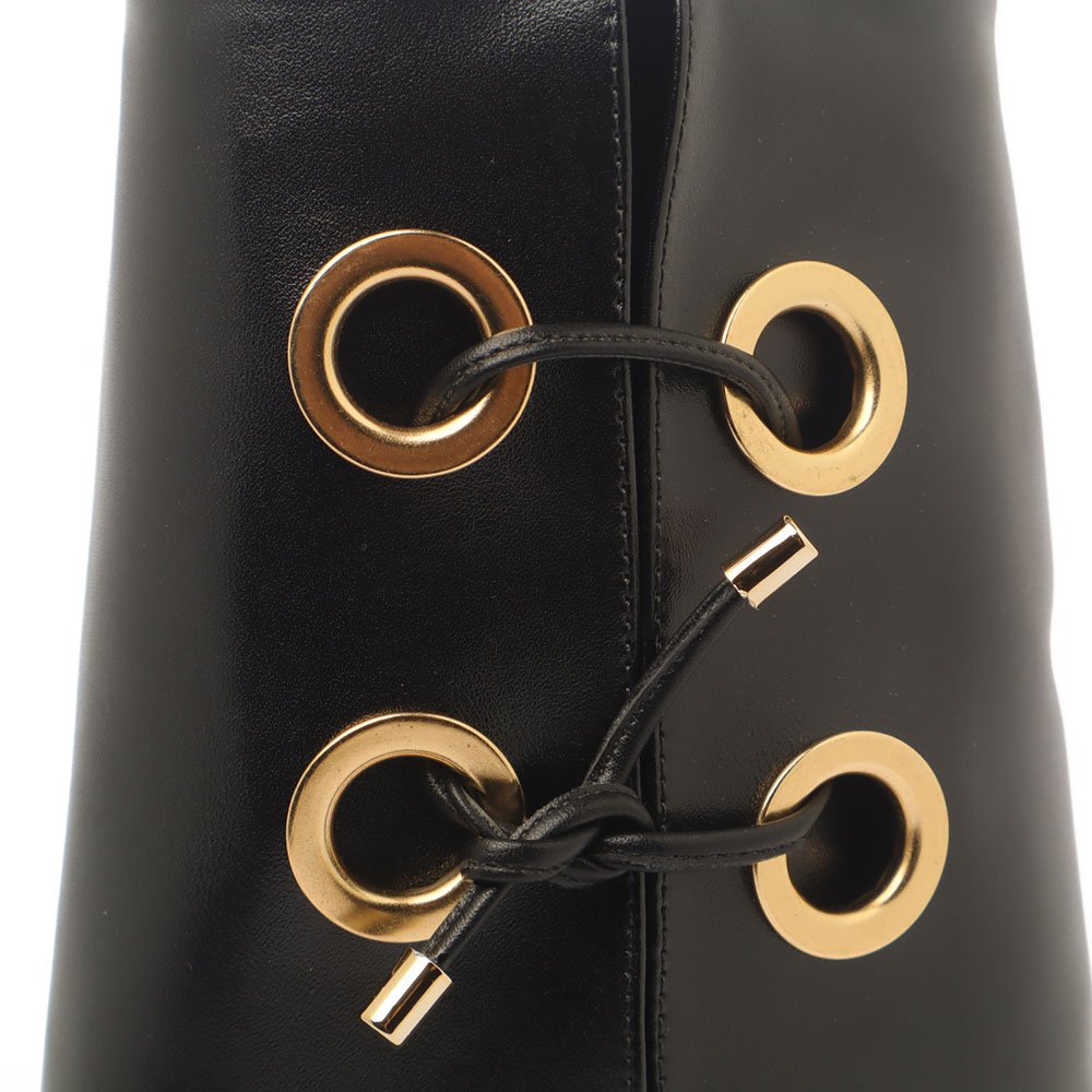 Bota Feminina Sapato Da Corte Salto Fino Alto Capa Ilhós Preto 9