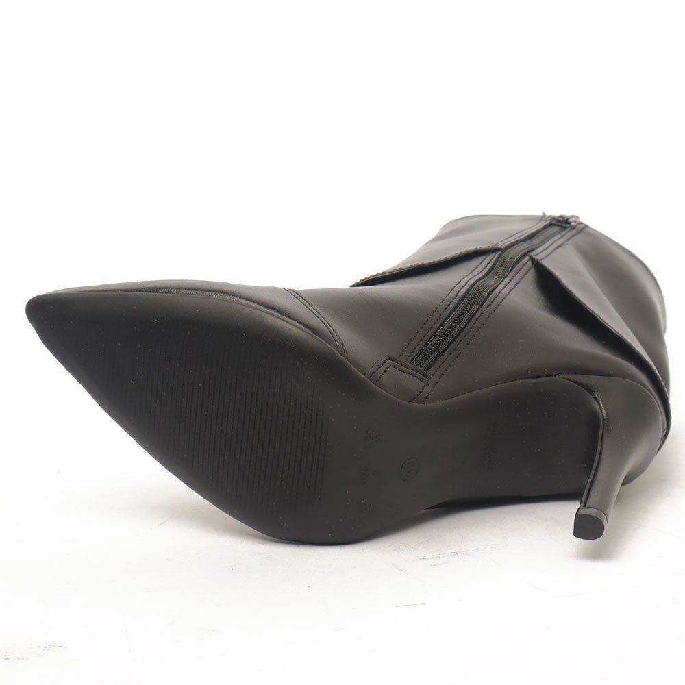 Bota Feminina Sapato Da Corte Salto Fino Alto Capa Ilhós Preto 10