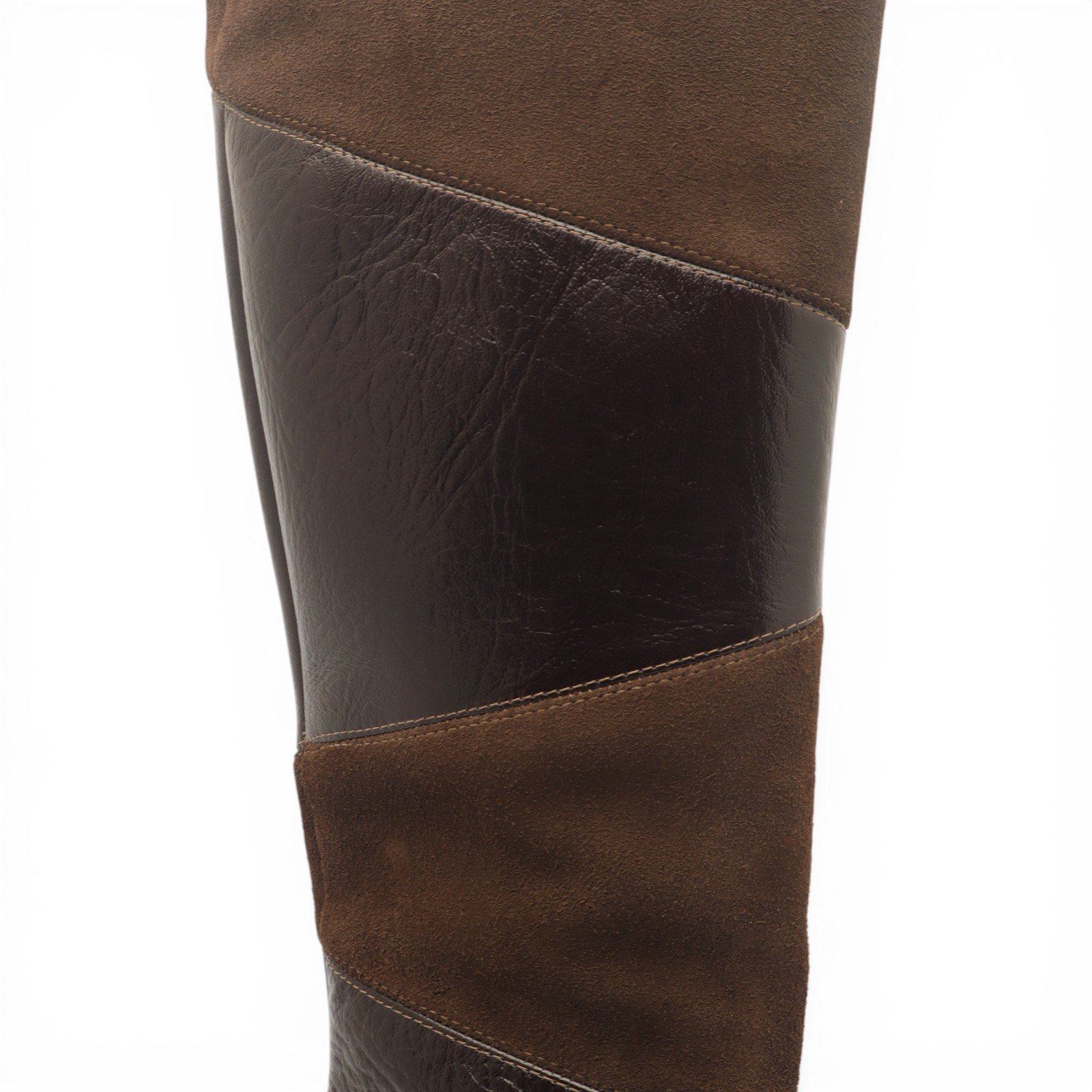 Bota Feminina Cecconello Salto Bloco Alto Cano Longo Couro Chocolate 10