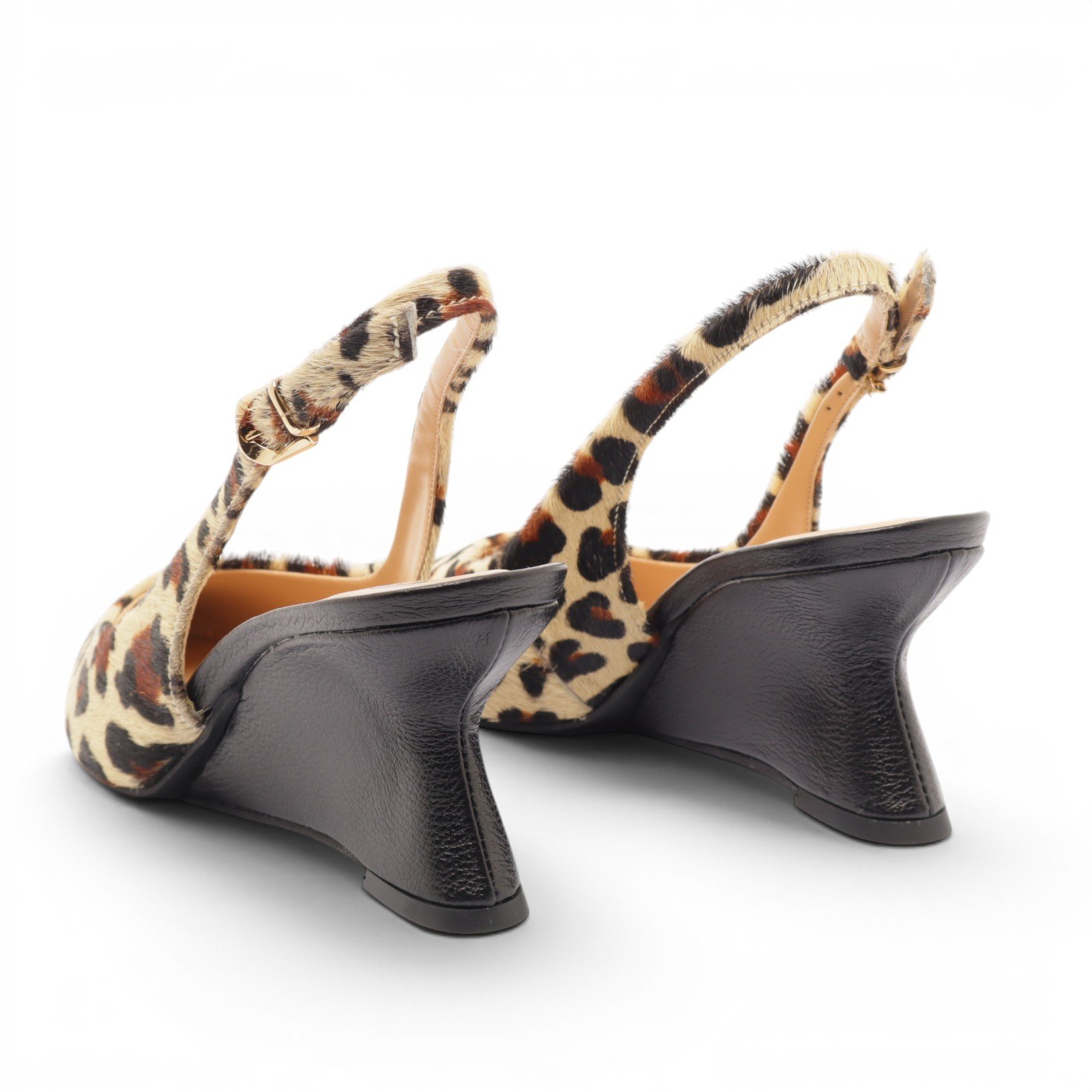 Slingback Ferrucci Salto Anabela Médio Onça 4
