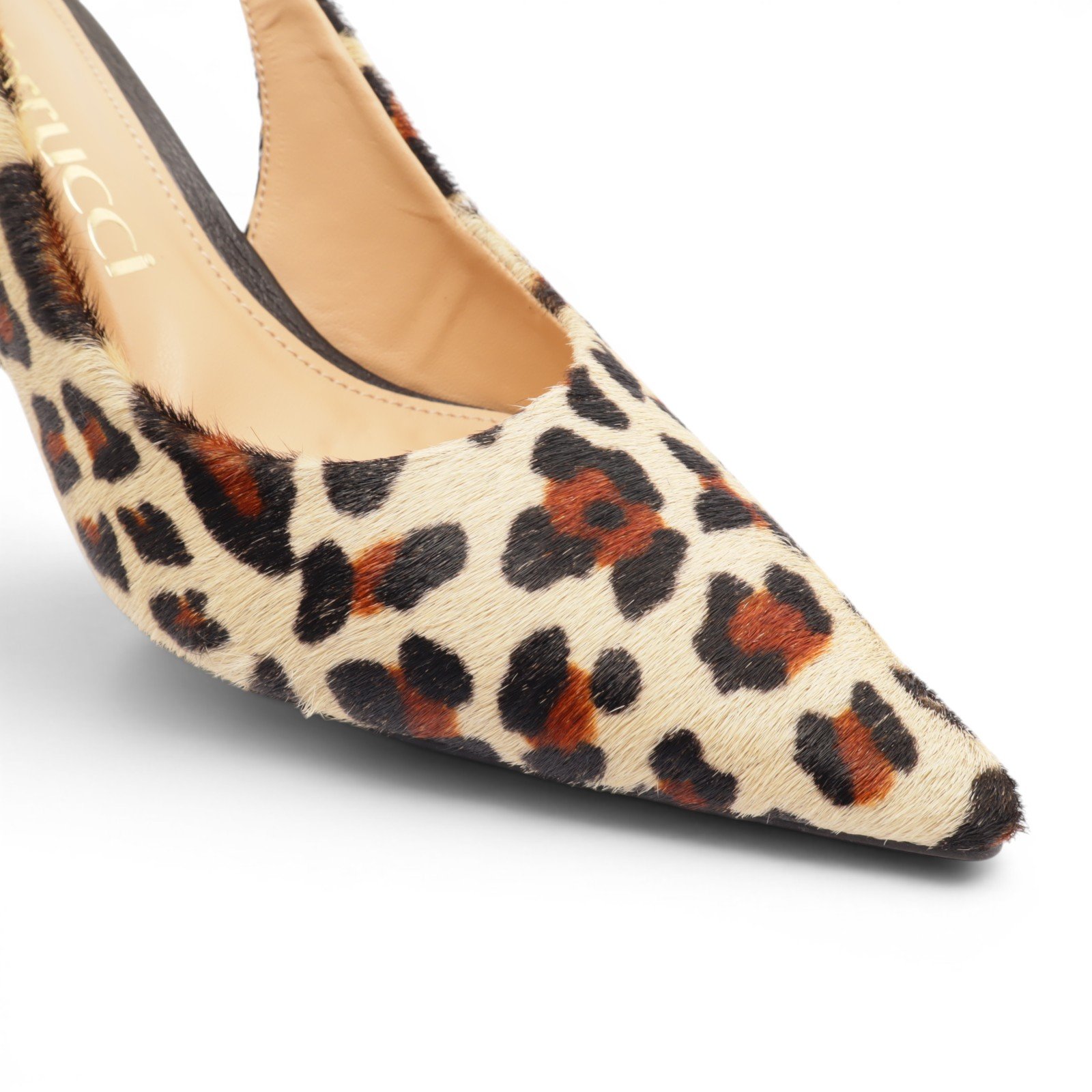 Slingback Ferrucci Salto Anabela Médio Onça 6