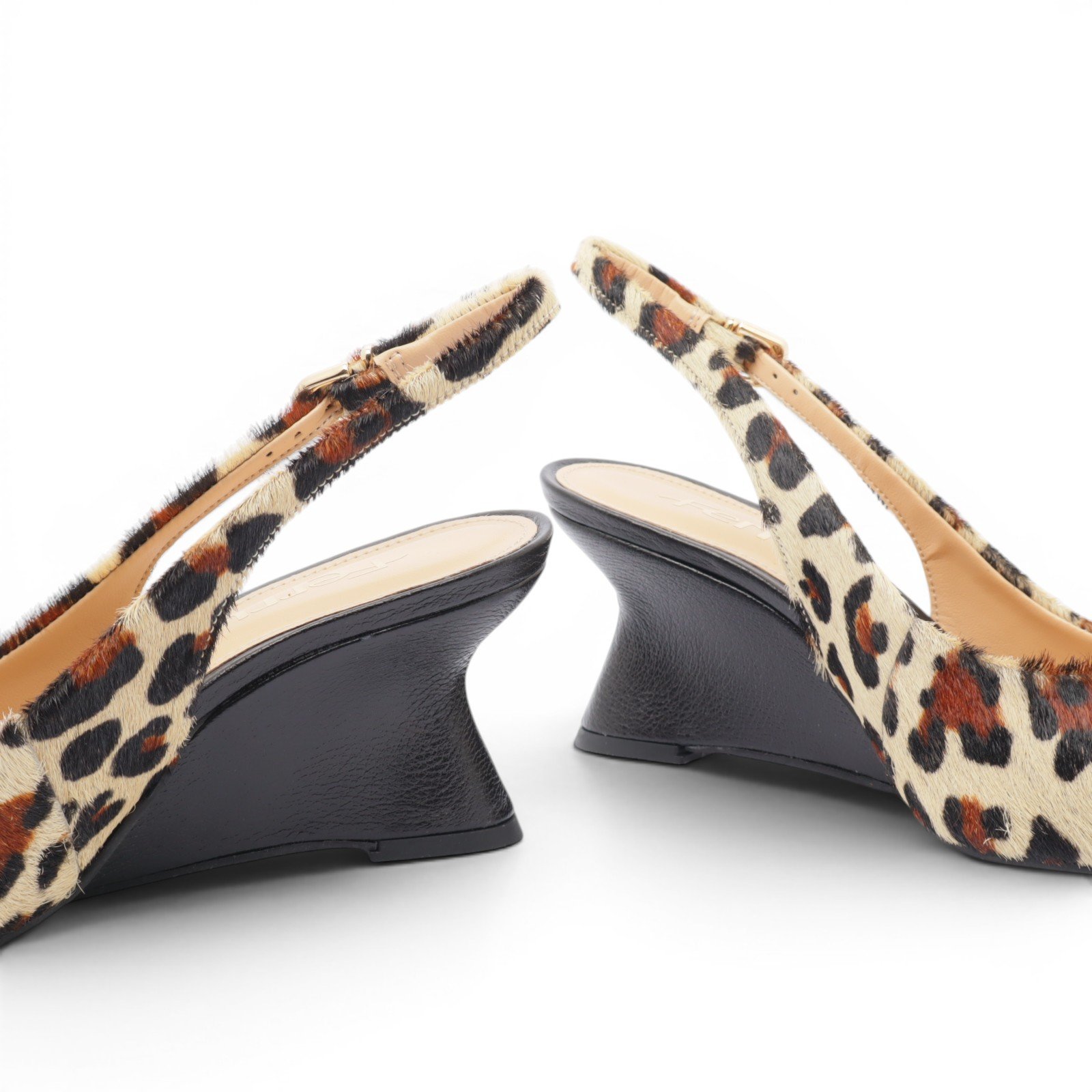Slingback Ferrucci Salto Anabela Médio Onça 7