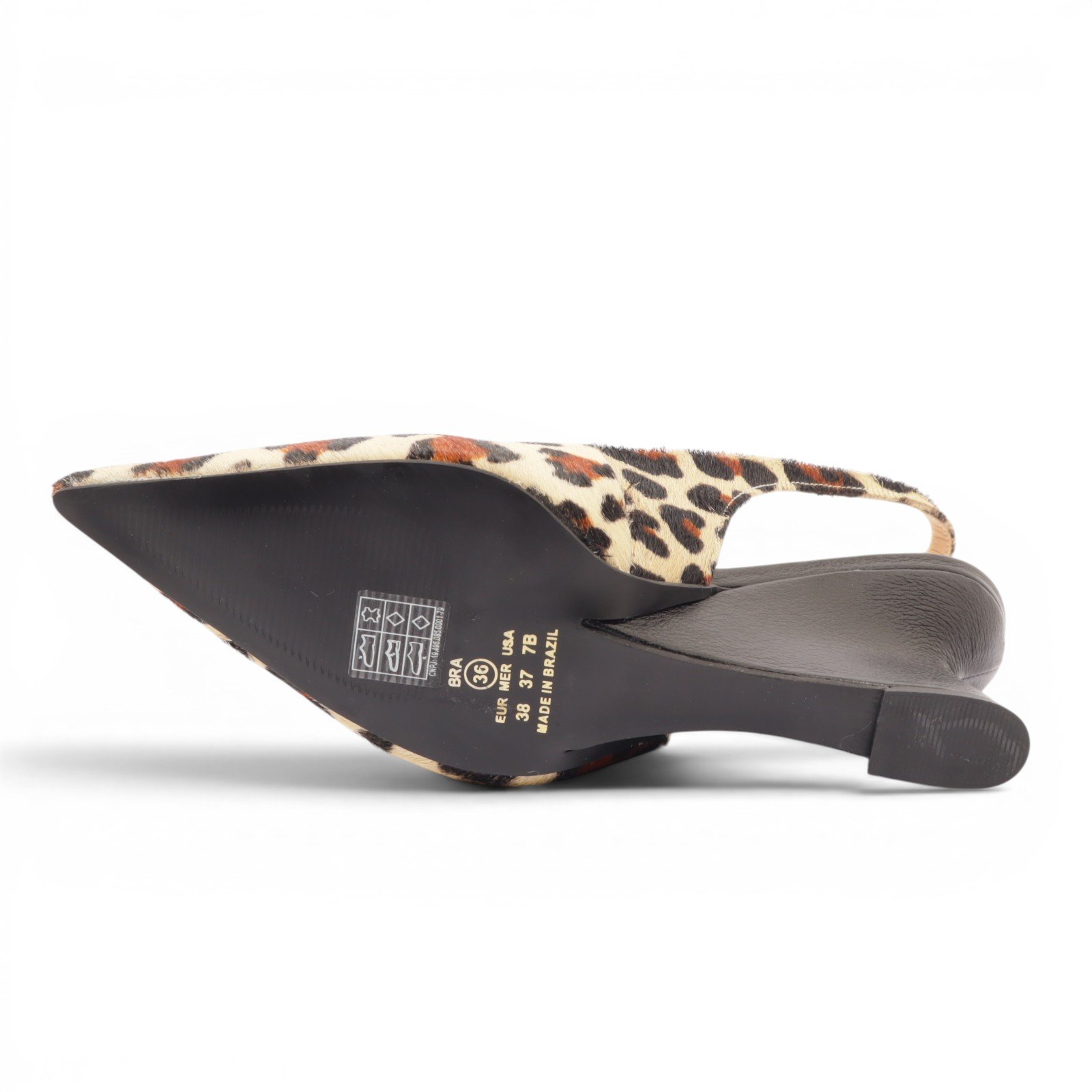 Slingback Ferrucci Salto Anabela Médio Onça 8