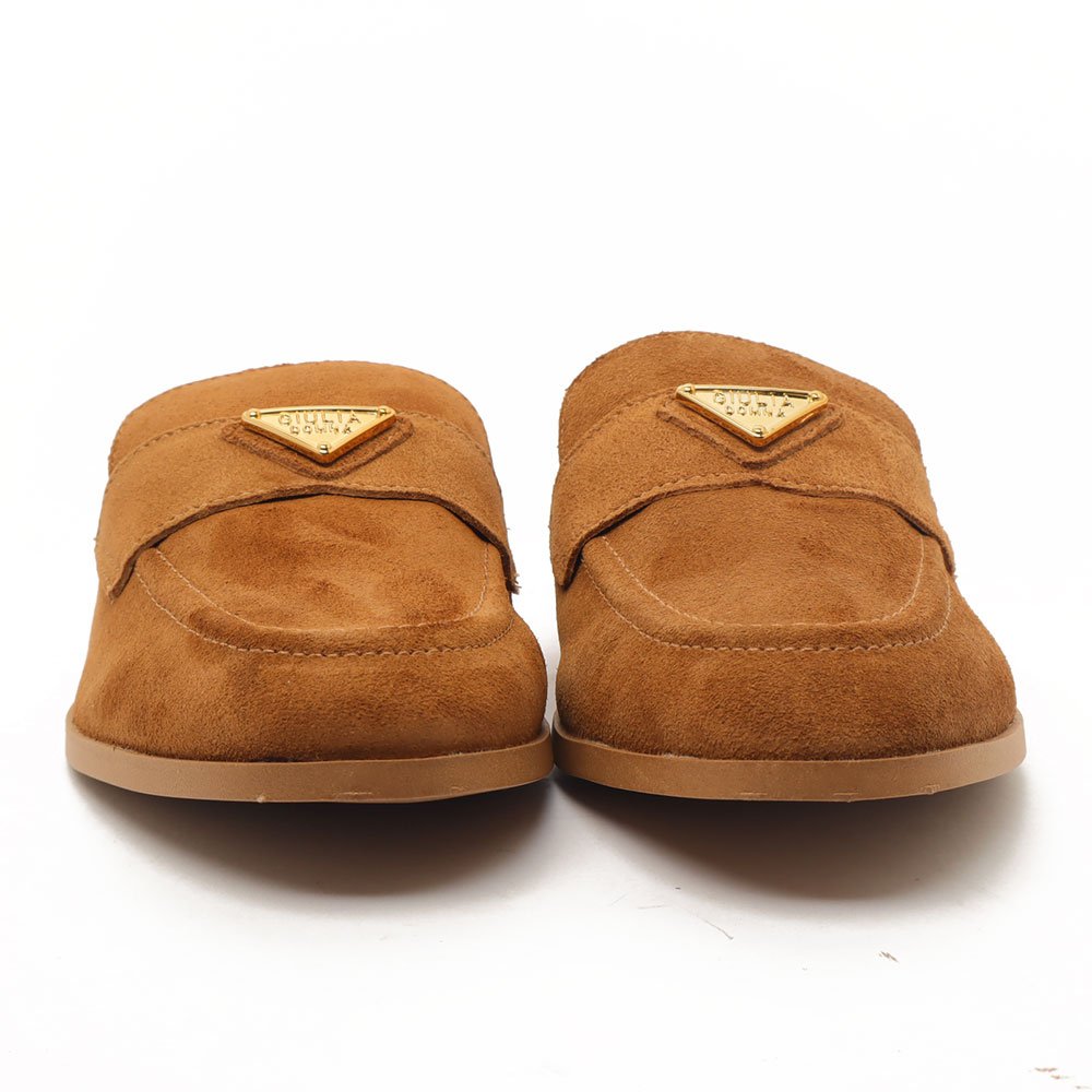 Mule Feminino Giulia Domna Nobuck Logo