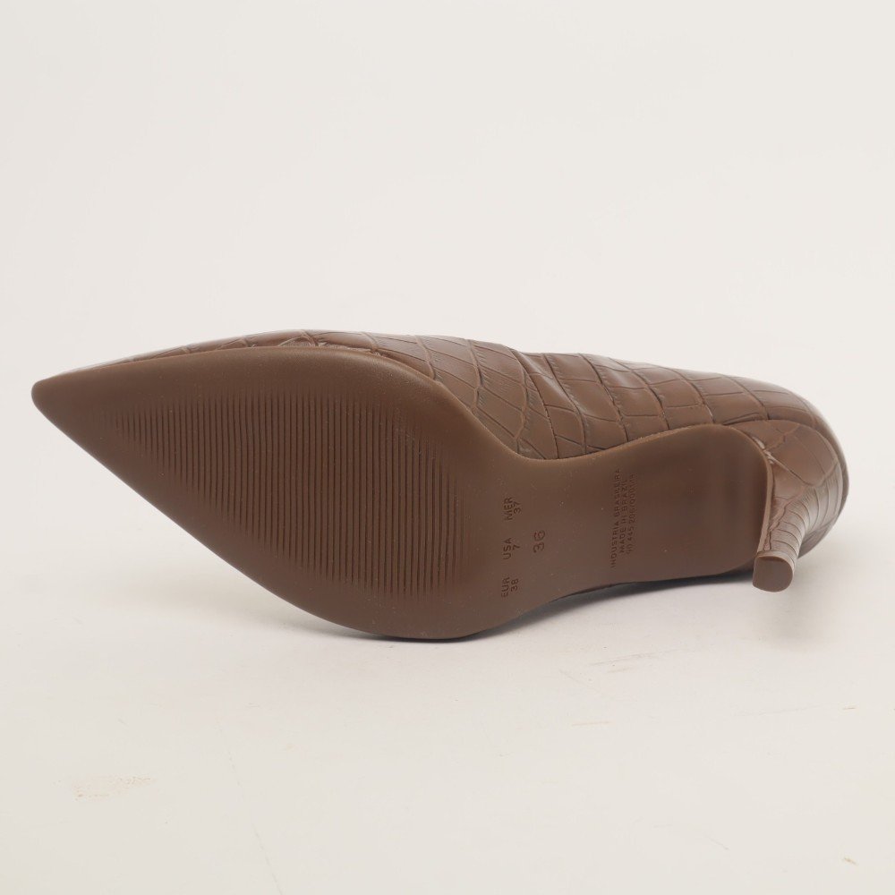 Scarpin Sapato Da Corte Salto Fino Alto Tradicional Café 11