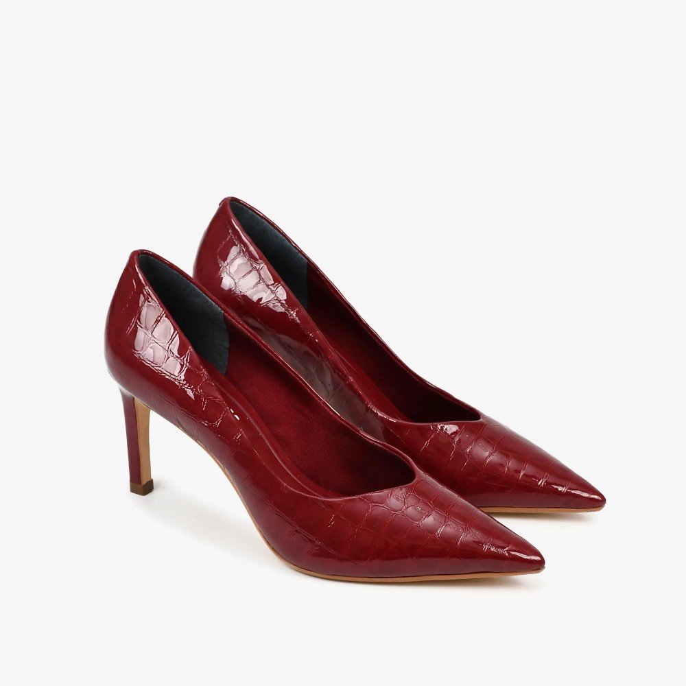 Scarpin Jorge Bischoff Vinho Cabernet Couro Croco Vinho 2