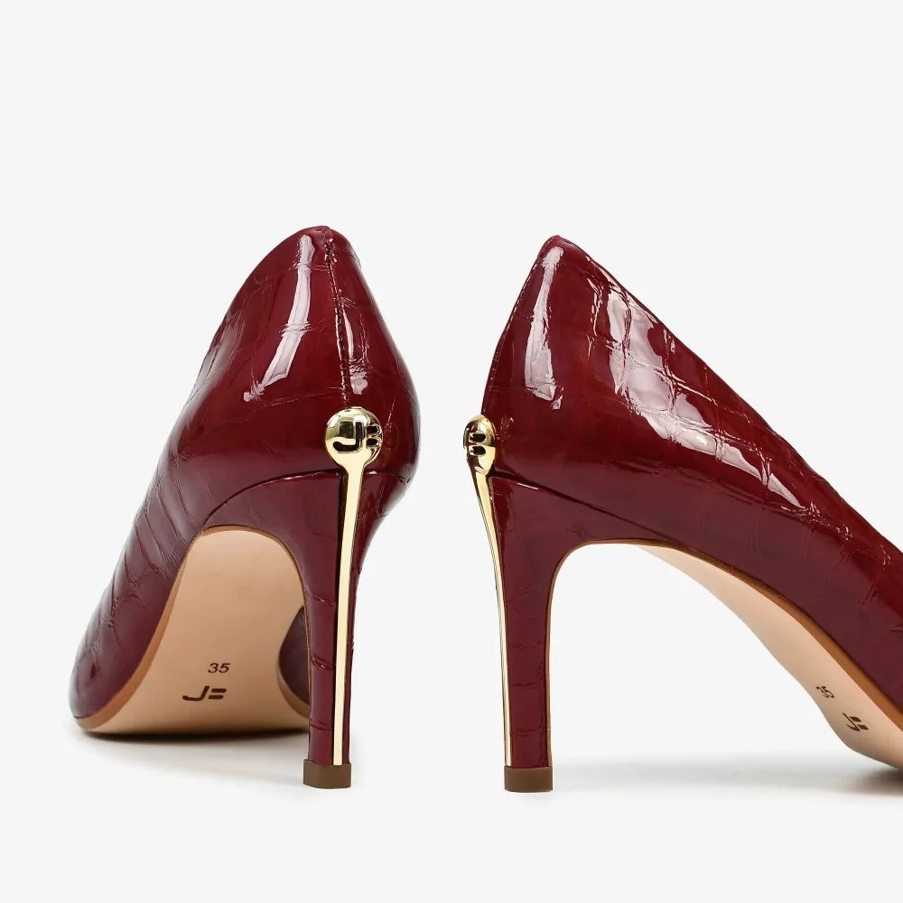 Scarpin Jorge Bischoff Vinho Cabernet Couro Croco Vinho 4
