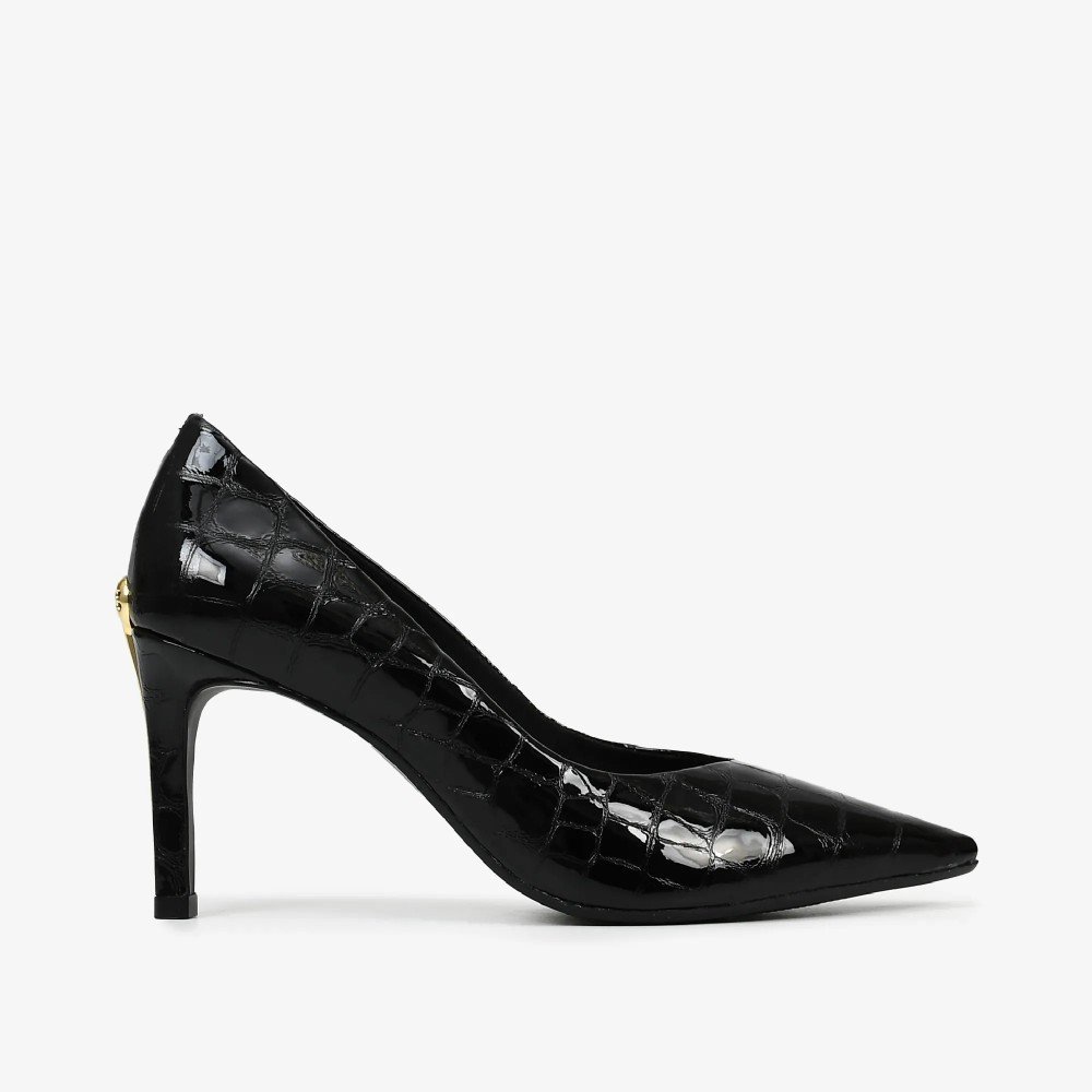 Scarpin Jorge Bischoff Salto Alto Bico Fino Croco
