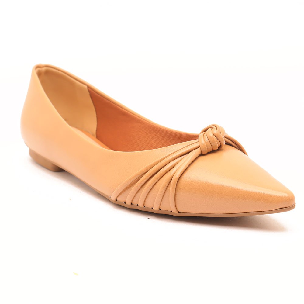 Sapatilha Sapato da Corte Bico Fino Detalhe Nó Nude 2