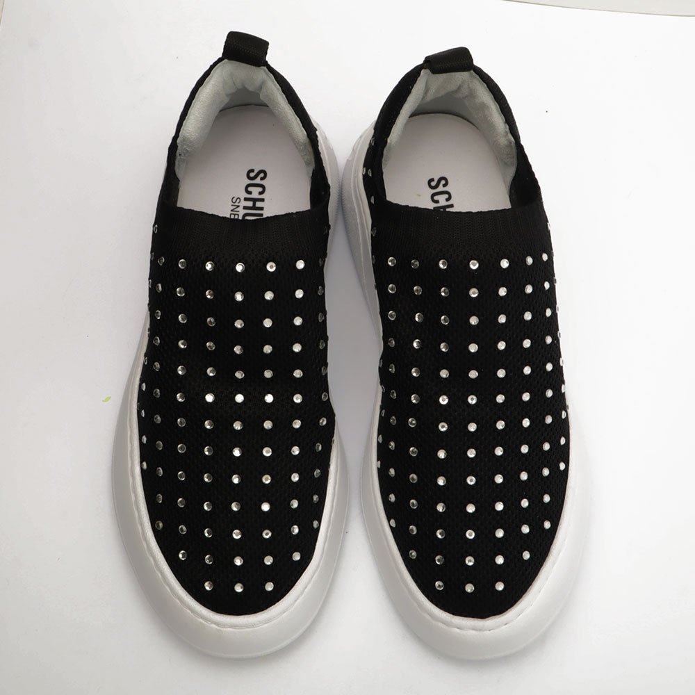 Tênis Feminino Schutz Meia Detalhe Strass Preto 5