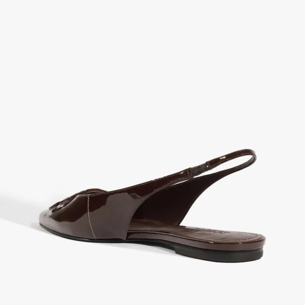 Sapatilha Schutz Slingback Femme Icon Couro Marrom 4