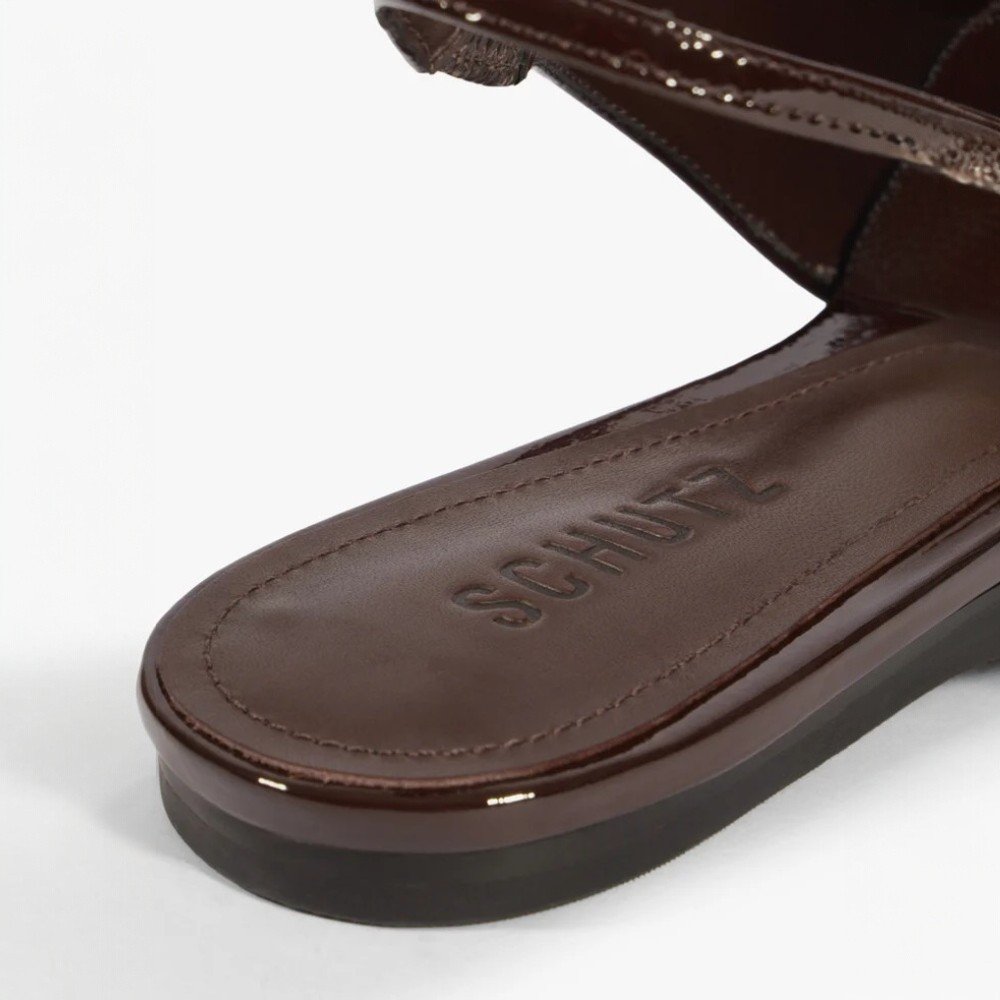 Sapatilha Schutz Slingback Femme Icon Couro Marrom 6