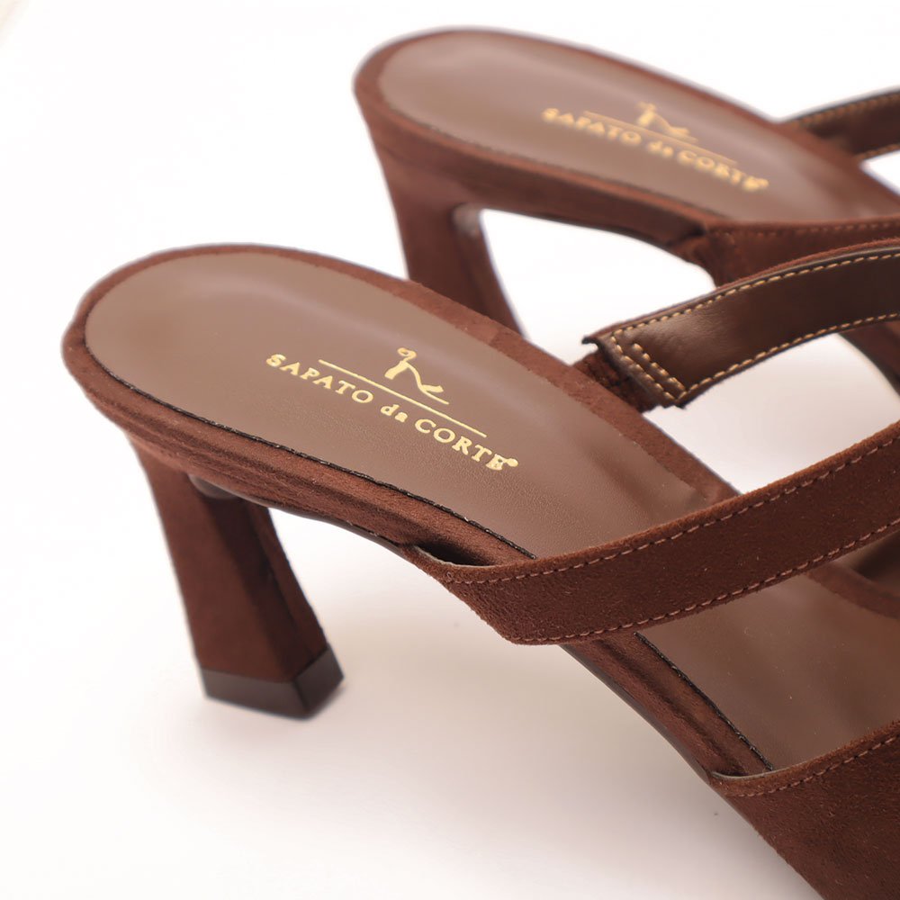Mule Sapato da Corte Salto Médio Bico Fino Tira Café 7