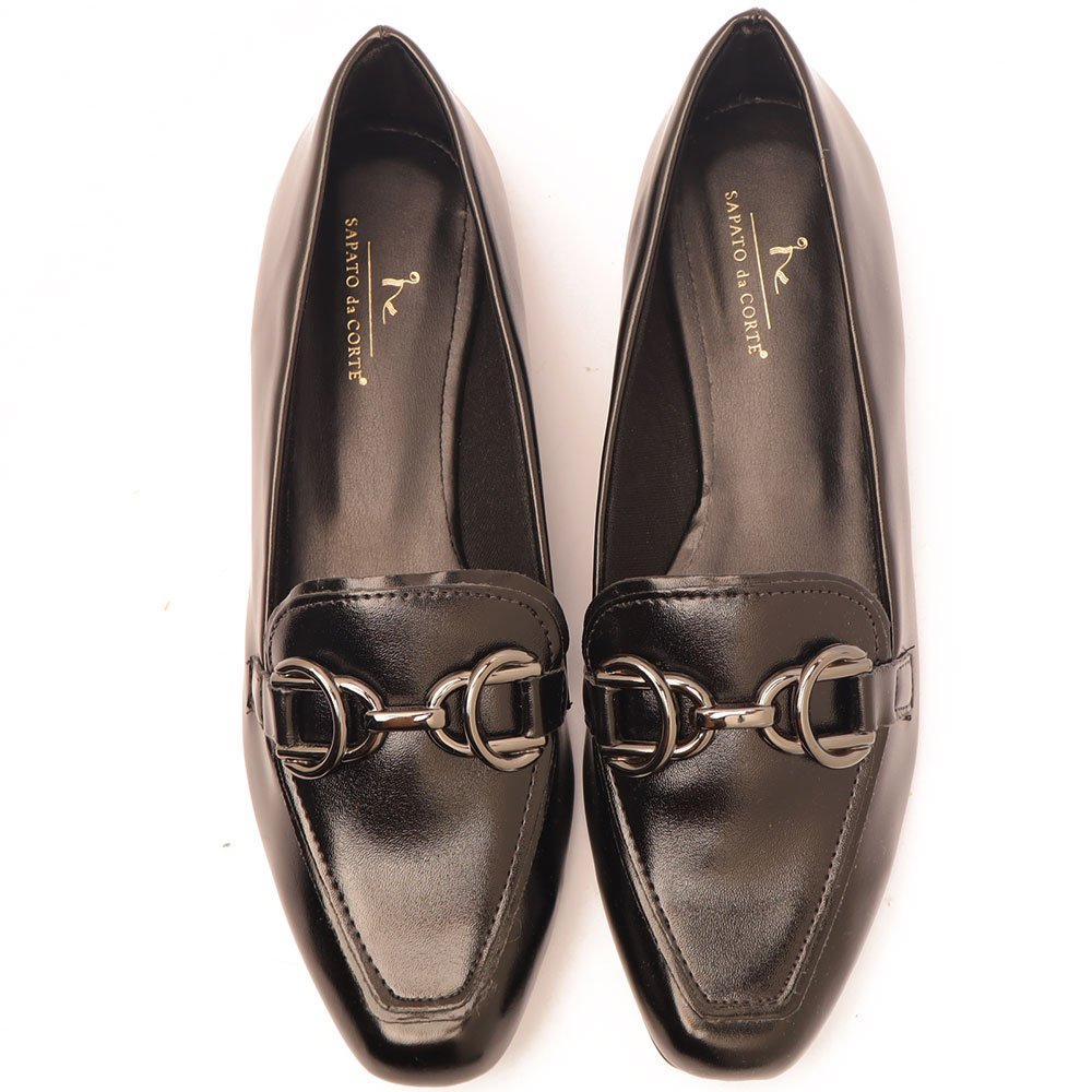 Mocassim Sapato da Corte Tradicional Detalhe Fivela Preto 5